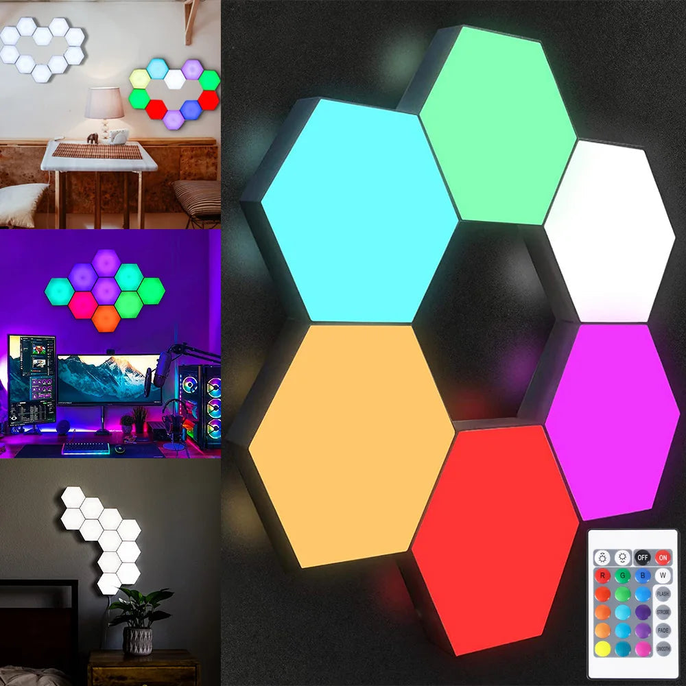 Touch Sensitive RGB Hexagon Lights LED Wall Panels USB Cellular