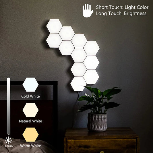 Touch Sensitive RGB Hexagon Lights LED Wall Panels USB Cellular