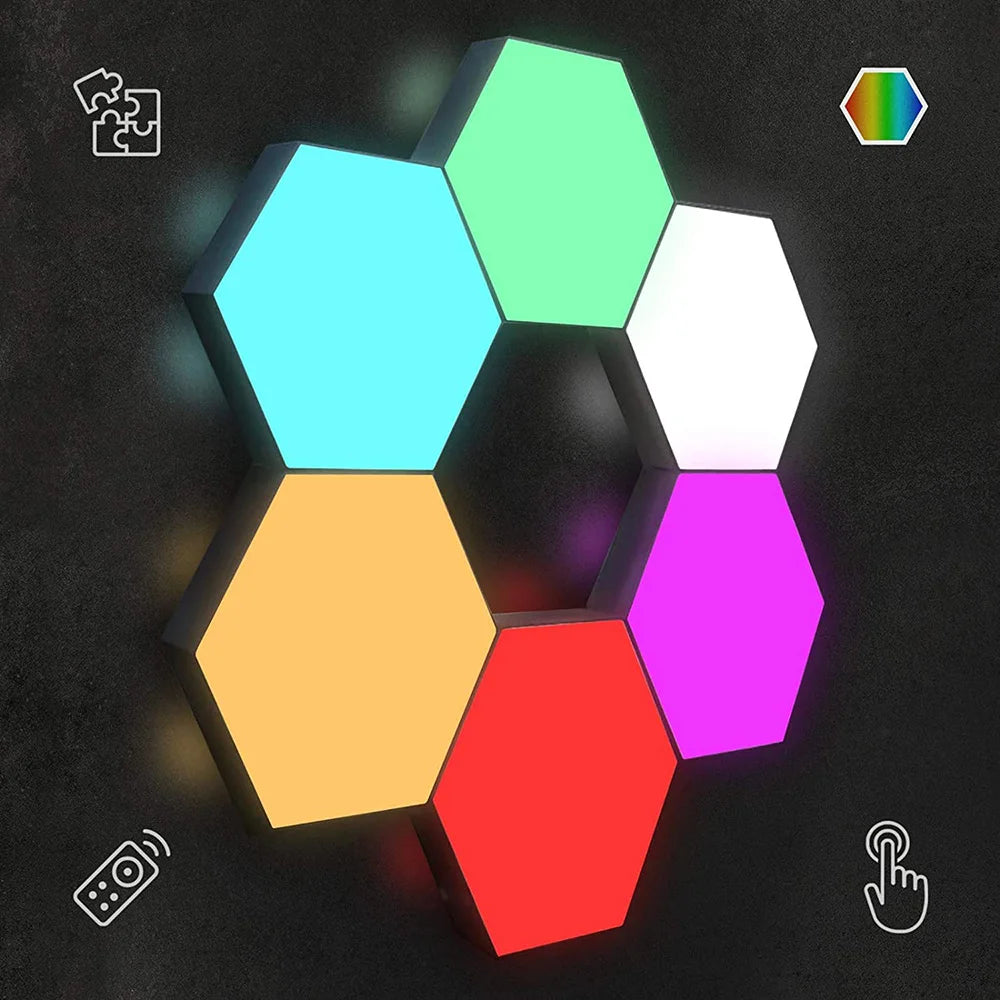 Touch Sensitive RGB Hexagon Lights LED Wall Panels USB Cellular