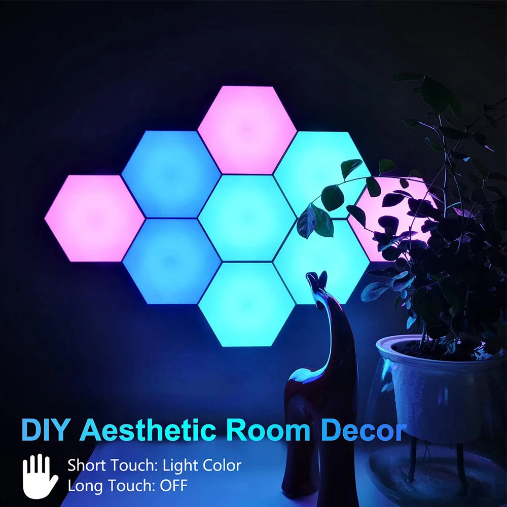 Touch Sensitive RGB Hexagon Lights LED Wall Panels USB Cellular